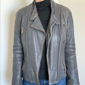 Michael Kors Grey Leather Jacket